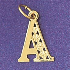 Initial A Pendant Necklace Charm Bracelet in Yellow, White or Rose Gold 9569a