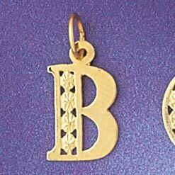 Dazzlers Jewelry Initial B Pendant Necklace Charm Bracelet in Yellow, White or Rose Gold 9569b, MPN…