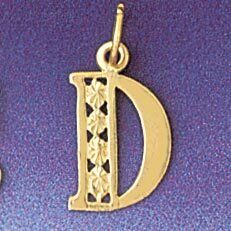 Dazzlers Jewelry Initial D Pendant Necklace Charm Bracelet in Yellow, White or Rose Gold 9569d, MPN…