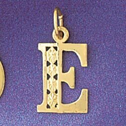 Dazzlers Jewelry Initial E Pendant Necklace Charm Bracelet in Yellow, White or Rose Gold 9569e, MPN…