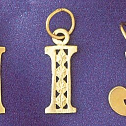 Dazzlers Jewelry Initial I Pendant Necklace Charm Bracelet in Yellow, White or Rose Gold 9569i, MPN…
