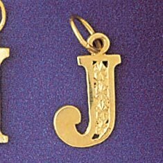 Dazzlers Jewelry Initial J Pendant Necklace Charm Bracelet in Yellow, White or Rose Gold 9569j, MPN…