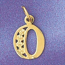 Initial O Pendant Necklace Charm Bracelet in Yellow, White or Rose Gold 9569o