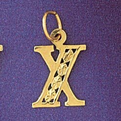 Dazzlers Jewelry Initial X Pendant Necklace Charm Bracelet in Yellow, White or Rose Gold 9569x, MPN…