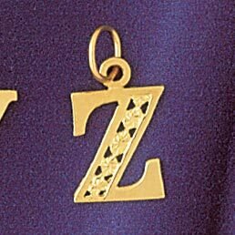 Dazzlers Jewelry Initial Z Pendant Necklace Charm Bracelet in Yellow, White or Rose Gold 9569z, MPN…