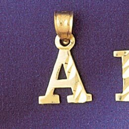 Dazzlers Jewelry Initial A Pendant Necklace Charm Bracelet in Yellow, White or Rose Gold 9570a, MPN…