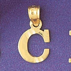 Initial C Pendant Necklace Charm Bracelet in Yellow, White or Rose Gold 9570c