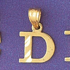Initial D Pendant Necklace Charm Bracelet in Yellow, White or Rose Gold 9570d