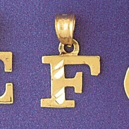 Dazzlers Jewelry Initial F Pendant Necklace Charm Bracelet in Yellow, White or Rose Gold 9570f, MPN…