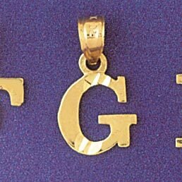 Initial G Pendant Necklace Charm Bracelet in Yellow, White or Rose Gold 9570g