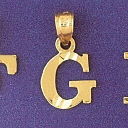 Dazzlers Jewelry Initial G Pendant Necklace Charm Bracelet in Yellow, White or Rose Gold 9570g, MPN…