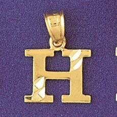 Dazzlers Jewelry Initial H Pendant Necklace Charm Bracelet in Yellow, White or Rose Gold 9570h, MPN…