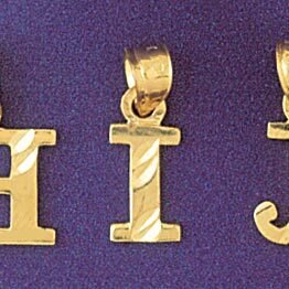 Dazzlers Jewelry Initial I Pendant Necklace Charm Bracelet in Yellow, White or Rose Gold 9570i, MPN…