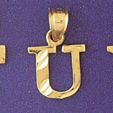 Dazzlers Jewelry Initial U Pendant Necklace Charm Bracelet in Yellow, White or Rose Gold 9570u, MPN…