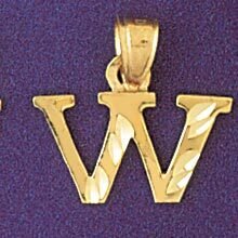 Dazzlers Jewelry Initial W Pendant Necklace Charm Bracelet in Yellow, White or Rose Gold 9570w, MPN…
