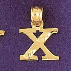 Dazzlers Jewelry Initial X Pendant Necklace Charm Bracelet in Yellow, White or Rose Gold 9570x, MPN…