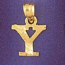 Initial Y Pendant Necklace Charm Bracelet in Yellow, White or Rose Gold 9570y