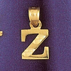 Dazzlers Jewelry Initial Z Pendant Necklace Charm Bracelet in Yellow, White or Rose Gold 9570z, MPN…