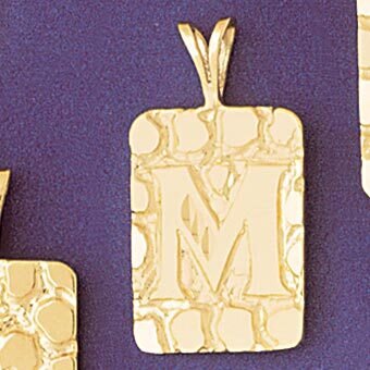 Initial M Pendant Necklace Charm Bracelet in Yellow, White or Rose Gold 9576m