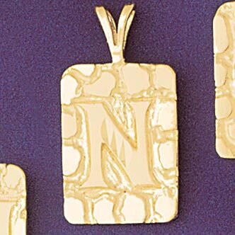 Initial N Pendant Necklace Charm Bracelet in Yellow, White or Rose Gold 9576n
