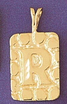 Initial R Pendant Necklace Charm Bracelet in Yellow, White or Rose Gold 9576r