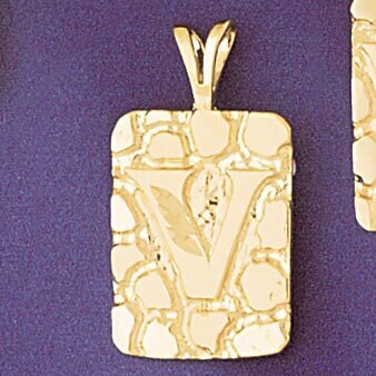 Dazzlers Jewelry Initial V Pendant Necklace Charm Bracelet in Yellow, White or Rose Gold 9576v, MPN…