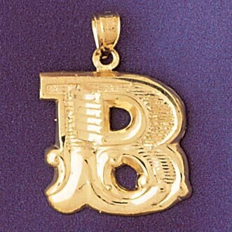 Initial B Pendant Necklace Charm Bracelet in Yellow, White or Rose Gold 9577b