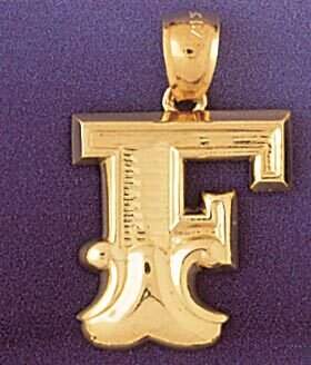 Initial F Pendant Necklace Charm Bracelet in Yellow, White or Rose Gold 9577f