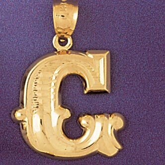 Initial G Pendant Necklace Charm Bracelet in Yellow, White or Rose Gold 9577g