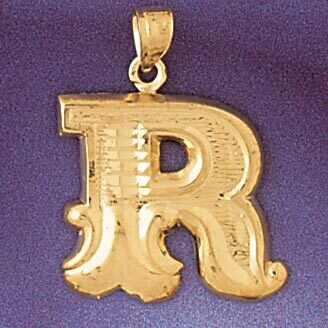 Initial R Pendant Necklace Charm Bracelet in Yellow, White or Rose Gold 9577r