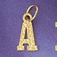 Initial A Pendant Necklace Charm Bracelet in Yellow, White or Rose Gold 9573a