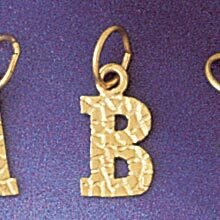 Initial B Pendant Necklace Charm Bracelet in Yellow, White or Rose Gold 9573b