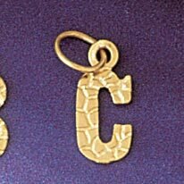 Dazzlers Jewelry Initial C Pendant Necklace Charm Bracelet in Yellow, White or Rose Gold 9573c, MPN…