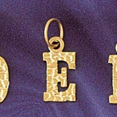 Dazzlers Jewelry Initial E Pendant Necklace Charm Bracelet in Yellow, White or Rose Gold 9573e, MPN…