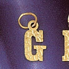 Initial G Pendant Necklace Charm Bracelet in Yellow, White or Rose Gold 9573g