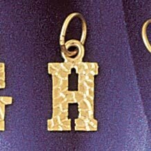 Initial H Pendant Necklace Charm Bracelet in Yellow, White or Rose Gold 9573h