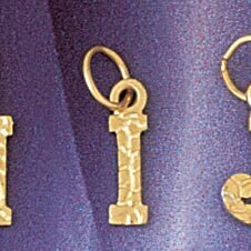 Dazzlers Jewelry Initial I Pendant Necklace Charm Bracelet in Yellow, White or Rose Gold 9573i, MPN…
