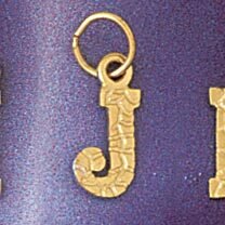 Initial J Pendant Necklace Charm Bracelet in Yellow, White or Rose Gold 9573j