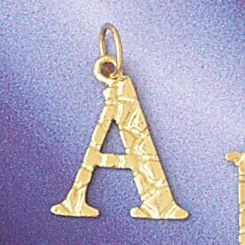 Initial A Pendant Necklace Charm Bracelet in Yellow, White or Rose Gold 9574a