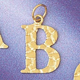 Dazzlers Jewelry Initial B Pendant Necklace Charm Bracelet in Yellow, White or Rose Gold 9574b, MPN…
