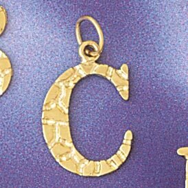 Initial C Pendant Necklace Charm Bracelet in Yellow, White or Rose Gold 9574c