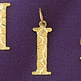 Dazzlers Jewelry Initial I Pendant Necklace Charm Bracelet in Yellow, White or Rose Gold 9574i, MPN…
