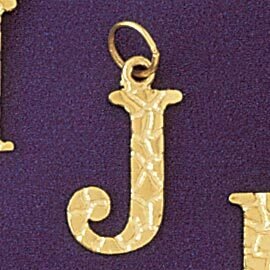 Dazzlers Jewelry Initial J Pendant Necklace Charm Bracelet in Yellow, White or Rose Gold 9574j, MPN…