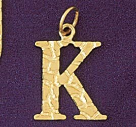 Dazzlers Jewelry Initial K Pendant Necklace Charm Bracelet in Yellow, White or Rose Gold 9574k, MPN…
