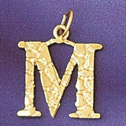 Dazzlers Jewelry Initial M Pendant Necklace Charm Bracelet in Yellow, White or Rose Gold 9574m, MPN…