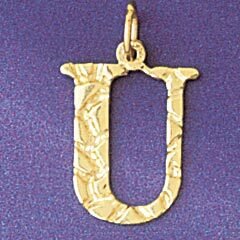 Dazzlers Jewelry Initial U Pendant Necklace Charm Bracelet in Yellow, White or Rose Gold 9574u, MPN…