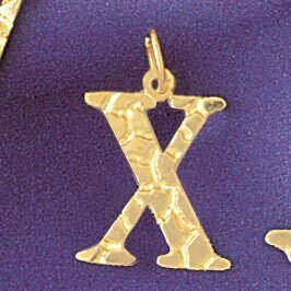 Dazzlers Jewelry Initial X Pendant Necklace Charm Bracelet in Yellow, White or Rose Gold 9574x, MPN…