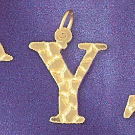Dazzlers Jewelry Initial Y Pendant Necklace Charm Bracelet in Yellow, White or Rose Gold 9574y, MPN…