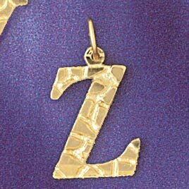 Dazzlers Jewelry Initial Z Pendant Necklace Charm Bracelet in Yellow, White or Rose Gold 9574z, MPN…