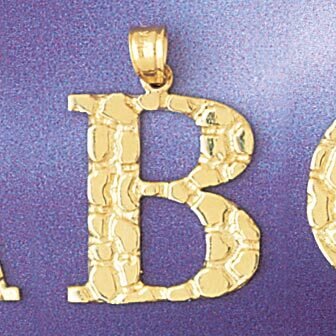 Initial B Pendant Necklace Charm Bracelet in Yellow, White or Rose Gold 9575b